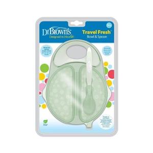 ظرف غذای دو قسمتی درب دار دکتر براون Dr Browns همراه با قاشق