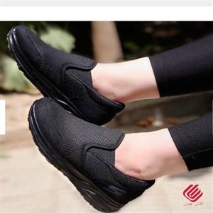 اسکیچرز راحتی بی بند  دو رنگ مشکی و طوسی سایز 37 تا 40 مناسب پیاده روی و ایتفاده روزمره