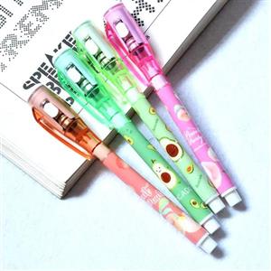 خودکار نامرئی و جادویی همراه با یدک و سر خودکار چرآغ دار هست داخل کلیپ مشخصه خودکار تقلب در چهار رنگ بنفش صورتی سبز  زرد