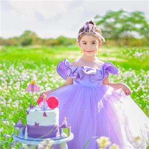 لباس پرنسسی دخترانه بلند با مروارید روی دامن