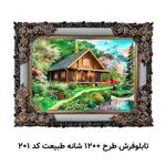 تابلو فرش طرح 1200 شانه طبیعت سایز 50 در 70 با قاب شاپرک کد 201