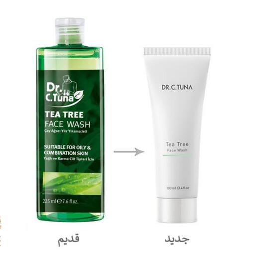 ژل شستشوی صورت پوست چرب دکتر سی تونا فارماسی درخت چای  تی تری dr.c.tuna tea treeحجم 100ml
