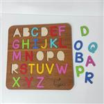 بازی آموزشی چوبی مدل پازل حروف بزرگ  انگلیسی  سایز 30در30 با تنوع رنگ با کد K-30