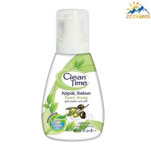 فوم دستشویی کلین تایم با رایحه روغن زیتون 500 میل (Clean Time) 