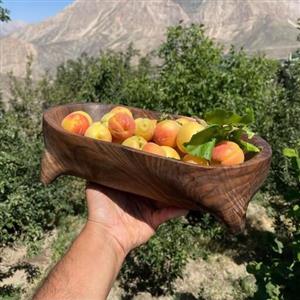 میوه خوری چوبی بیضی پایه داردستساز ازچ ب گردو 