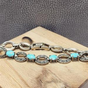 دستبند نقره زیبا زنانه با نگین های فیروزه اصل و معدنی زیبا