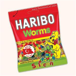 پاستیل هاریبو مدل Worms مقدار 130 گرم Haribo Gummy Candy 130gr 
