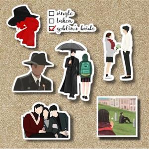 استیکر مینیمال سریال گابلین سری اول goblin sticker