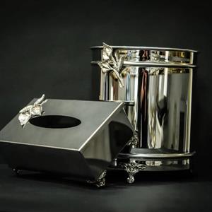 سطل و جا دستمال استیل کد 2050