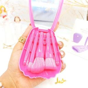 ست براش باکس دار صدفی مینی براش 5 تکه آینه دار با رنگبندی