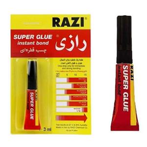 چسب قطره ای رازی Super Glue حجم 3 میلی لیتر ( بسته 12 عددی ) 