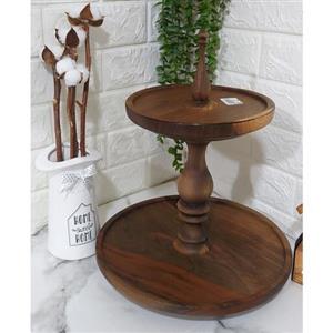 شیرینی خوری دو طبقه چوبی از جنس چوب گردو اصل 