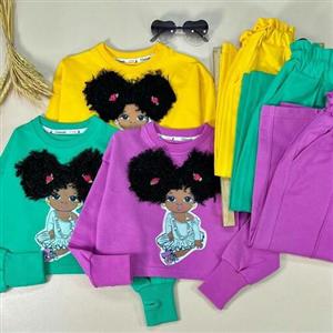 کراپ شلوار  دخترانه دخترموفری جنس  پنبه دورس لاکرا  کیفیت عالی کراپ فینگرو شلوار بگ  از سایز45تا60در 3 رنگ زیبا