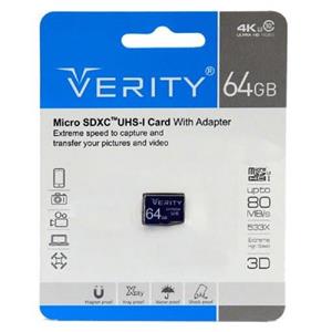 مموری میکرو 64GB C10 UHS1-U3 80 MB وریتی