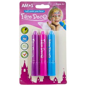 پاستل گریم صورت آموس مدل Face Deco FD5B3G بسته 3 رنگ Amos Color Makeup Pastel 