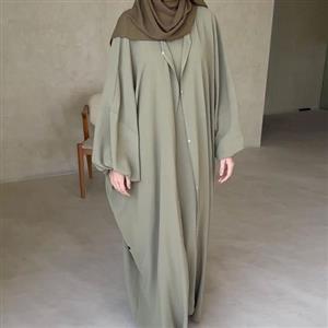 مانتو عبایی استین پفی و جلو باز