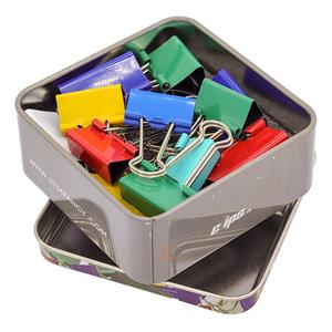 گیره دوبل 25,32mm رنگی جعبه فلزی clips