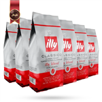 دانه قهوه ایلی illy مدل کلاسیکو Classico وزن یک کیلویی بسته 6 عددی