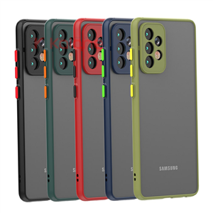 قاب محافظ مات با محافظ دوربین سامسونگ Matte Hybrid Case With Camera Protector for Samsung Galaxy A72 4G / A72 5G