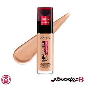 کرم پودر 32 ساعته لورئال 145 Infallible Fresh Wear