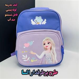 کوله پشتی باکیفیت پارچه ای با طرح السا رنگ بنفش