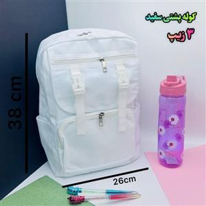 کوله پشتی باکیفیت پارچه ای  سفید