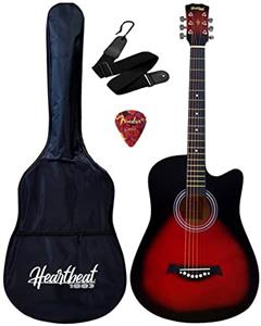 گیتار آکوستیک 38 اینچی Heartbeat1883 Heartbeat با کیف (قرمز مات)  ارسال 15 الی 20 روز کاری