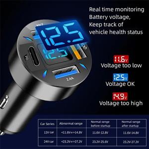 شارژر فندکی 66 وات هارمن مدل CX-PD 3U به همراه کابل تبدیل USB-C