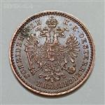 سکه کلکسیونی بینظیر ۱ کرویزر اتریش مجارستان ۱۸۸۱ (کیفیت بانکی)
