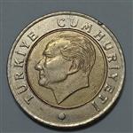 سکه خارجی ۵۰ کروش دو فلزی ترکیه ۲۰۱۸