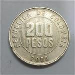 سکه خارجی ۲۰۰ پزو کمیاب کلمبیا ۲۰۰۵