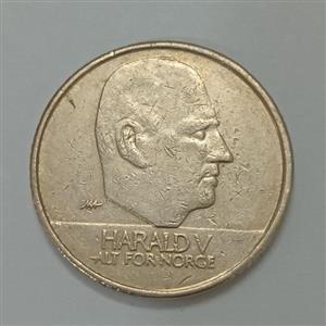 سکه خارجی 10 کرون کمیاب نروژ 1996 