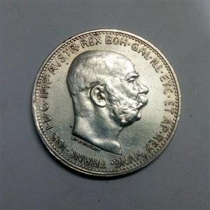 سکه خارجی کمیاب 1 کرون نقره اتریش 1913 