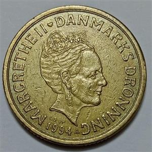 سکه خارجی ۲۰ کرون کمیاب ارزشمند دانمارک ۱۹۹۴ 