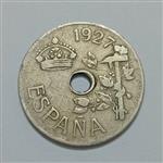 سکه کلکسیونی ۲۵ سنتیمو بسیار کمیاب اسپانیا ۱۹۲۷