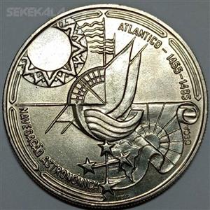 سکه کلکسیونی ۱۰۰ اسکودو یادبودی پرتغال ۱۹۸۷ سایز بزرگ کمیاب 
