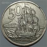 سکه کلکسیونی ۵۰ سنت سایز بزرگ کمیاب نیوزلند ۱۹۶۷ (ملکه الیزابت)