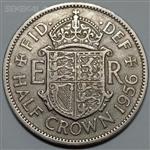 سکه کلکسیونی هالف کرون انگلیس 1956 (ملکه الیزابت)