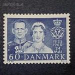 تمبر یادبود ازدواج پادشاه و ملکه دانمارک ۱۹۶۰