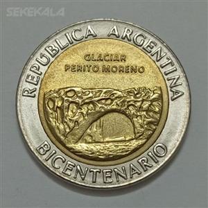 سکه خارجی ۱ پزو دوفلزی یادبودی کمیاب آرژانتین ۲۰۱۰