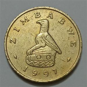 سکه کلکسیونی ۲ دلار کمیاب زیمبابوه ۱۹۹۷ 
