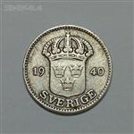 سکه نقره کلکسیونی ۲۵ اوره سوئد ۱۹۴۰
