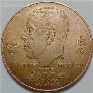 مدال برنز یادبودی سوئد ۱۹۷۷ (کیفیت بانکی) طرح سکه های رایج پادشاهی گستاو