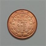 سکه کلکسیونی ۱ سنت یورو پرتغال ۲۰۰۸ (کیفیت بانکی)