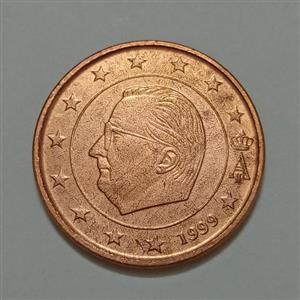 سکه کلکسیونی ۵ سنت یورو بلژیک ۱۹۹۹ (کیفیت بانکی) 