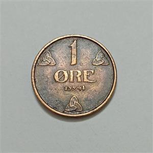 سکه کلکسیونی ۱ اوره کمیاب نروژ ۱۹۴۱ 
