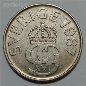 سکه خارجی ۵ کرون سوئد ۱۹۸۷ 