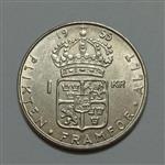 سکه نقره ۱ کرون سوئد ۱۹۵۵ (کیفیت بانکی)