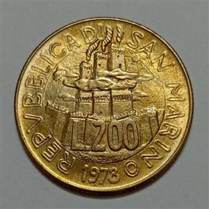 سکه کلکسیونی ۲۰۰ لیره سان مارینو ۱۹۷۸ (بسیار کمیاب) 