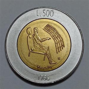 سکه کلکسیونی ۵۰۰ لیره دوفلزی سان مارینو ۱۹۸۶ (بسیار کمیاب) 
